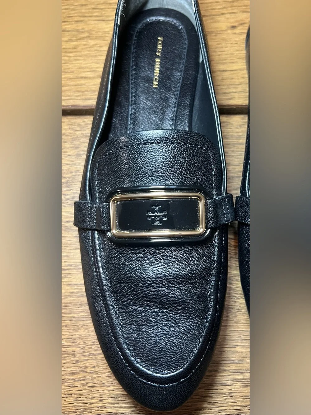 Tory Burch Georgia Loafer Leather Flat Shoe Perfect Black Size 9.5